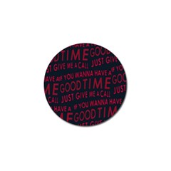 Motivational Phrase Motif Typographic Collage Pattern Golf Ball Marker by dflcprintsclothing