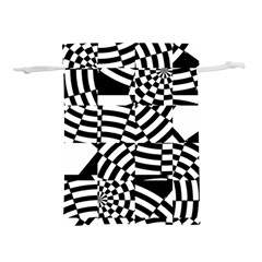 Black And White Crazy Pattern Lightweight Drawstring Pouch (m) by Sobalvarro