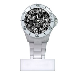 Graffiti Abstract Collage Print Pattern Plastic Nurses Watch by dflcprintsclothing
