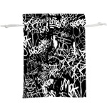 Graffiti Abstract Collage Print Pattern  Lightweight Drawstring Pouch (XL) Back