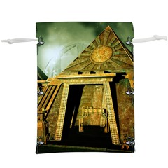 Awesome Steampunk Pyramid In The Night  Lightweight Drawstring Pouch (xl) by FantasyWorld7