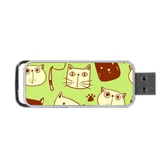 Cute Hand Drawn Cat Seamless Pattern Portable Usb Flash (one Side) by Vaneshart