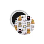 Cat Kitten Seamless Pattern 1.75  Magnets Front