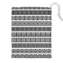 Borders Ikat Ethnic Frame Tribal Drawstring Pouch (5xl) by Wegoenart