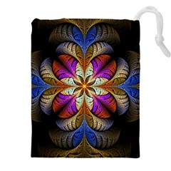 Fractal Flower Fantasy Pattern Drawstring Pouch (5xl) by Wegoenart