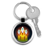 Rocket Take Off Missiles Cosmos Key Chain (Round) Front