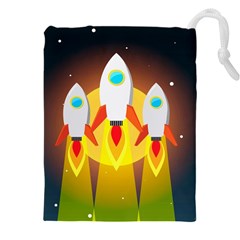 Rocket Take Off Missiles Cosmos Drawstring Pouch (4xl) by Wegoenart