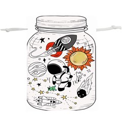 Astronaut Drawing Planet  Lightweight Drawstring Pouch (xl) by Wegoenart