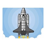 Rocket Shuttle Spaceship Science Double Sided Flano Blanket (Mini)  35 x27  Blanket Front