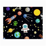 Space Astronomy Decorative Symbols Seamless Pattern Vector Illustration Small Glasses Cloth (2 Sides) Back