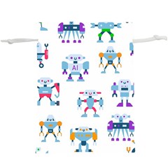 Cute Toy Robotsantennas Wires Seamless Pattern  Lightweight Drawstring Pouch (xl) by Nexatart