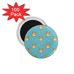 Cute Corgi Dog Face Pattern 1 75  Magnets (100 Pack)  by Nexatart