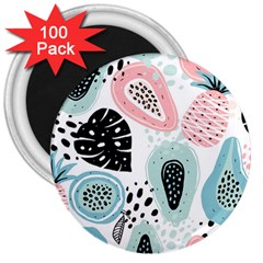 Seamless Pattern With Fruits 3  Magnets (100 Pack) by Nexatart