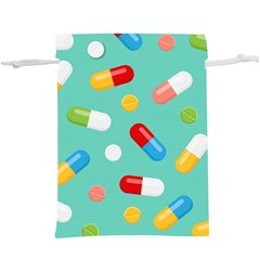 Pills Medicines Seamless Pattern Blue Background  Lightweight Drawstring Pouch (xl) by Nexatart
