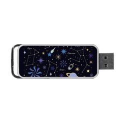 Starry Night  Space Constellations  Stars  Galaxy  Universe Graphic  Illustration Portable Usb Flash (one Side) by Nexatart