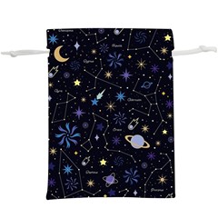 Starry Night  Space Constellations  Stars  Galaxy  Universe Graphic  Illustration  Lightweight Drawstring Pouch (xl) by Nexatart