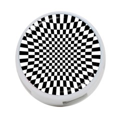 Illusion Checkerboard Black And White Pattern 4-port Usb Hub (one Side) by Nexatart