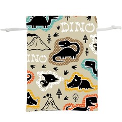 Seamless Pattern With Dinosaurs Silhouette  Lightweight Drawstring Pouch (xl) by Vaneshart
