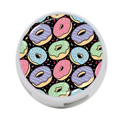 Colorful Donut Seamless Pattern On Black Vector 4-port Usb Hub (two Sides) by Sobalvarro