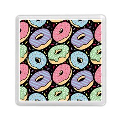 Colorful Donut Seamless Pattern On Black Vector Memory Card Reader (square) by Sobalvarro