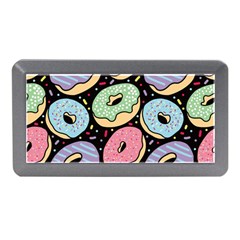 Colorful Donut Seamless Pattern On Black Vector Memory Card Reader (mini) by Sobalvarro