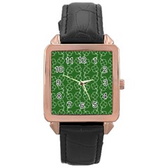St Patricks Day Rose Gold Leather Watch  by Valentinaart