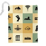 Egyptian Flat Style Icons Drawstring Pouch (5XL) Back
