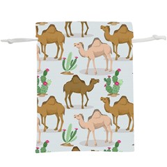 Camels Cactus Desert Pattern  Lightweight Drawstring Pouch (xl) by Wegoenart