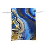 Peinture Acrylique Bleu Lightweight Drawstring Pouch (M) Back