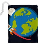 Spaceship Design Drawstring Pouch (4XL) Back