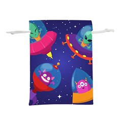 Cartoon Funny Aliens With Ufo Duck Starry Sky Set Lightweight Drawstring Pouch (m) by Vaneshart