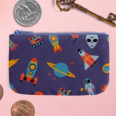 Space Seamless Pattern Large Coin Purse by Vaneshart