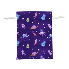 Space Seamless Pattern Lightweight Drawstring Pouch (l) by Vaneshart