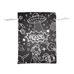 Vector Flat Space Design Background With Text Lightweight Drawstring Pouch (m) by Vaneshart