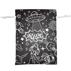 Vector Flat Space Design Background With Text  Lightweight Drawstring Pouch (xl) by Vaneshart