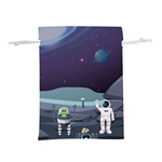 Alien Astronaut Scene Lightweight Drawstring Pouch (L) Back