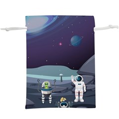 Alien Astronaut Scene  Lightweight Drawstring Pouch (xl) by Vaneshart