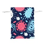 Seamless Pattern Microbes Virus Vector Illustration Lightweight Drawstring Pouch (L) Front