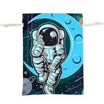Astronaut Full Color  Lightweight Drawstring Pouch (XL) Front