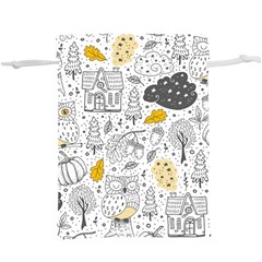 Doodle Seamless Pattern With Autumn Elements  Lightweight Drawstring Pouch (xl) by Vaneshart