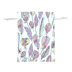 Vector Illustration Seamless Multicolored Pattern Feathers Birds Lightweight Drawstring Pouch (l) by Vaneshart