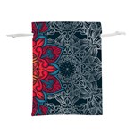 Abstract Decorative Background Ornament With Mosaic Elements Lightweight Drawstring Pouch (S) Back