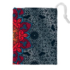 Abstract Decorative Background Ornament With Mosaic Elements Drawstring Pouch (5xl) by Vaneshart