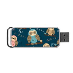 Seamless Pattern Owls Dreaming Portable Usb Flash (one Side) by Vaneshart