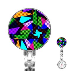 Trippy Blocks, Dotted Geometric Pattern Stainless Steel Nurses Watch by Casemiro