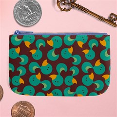 Vector-illustration-seamless-pattern-with-cartoon-duck Large Coin Purse by Vaneshart