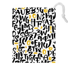 Letters-pattern Drawstring Pouch (5xl) by Vaneshart