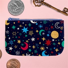Colorful-background-moons-stars Large Coin Purse by Vaneshart