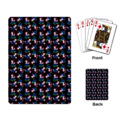 Goth Girl In Blue Dress Black Pattern Playing Cards Single Design (rectangle) by snowwhitegirl