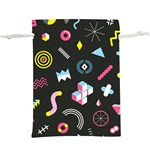 Memphis design seamless pattern  Lightweight Drawstring Pouch (XL) Back